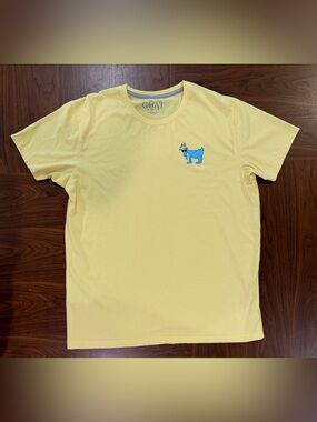 GOAT USA Lacrosse Yellow Tee Men’s Size XL With Logo EUC